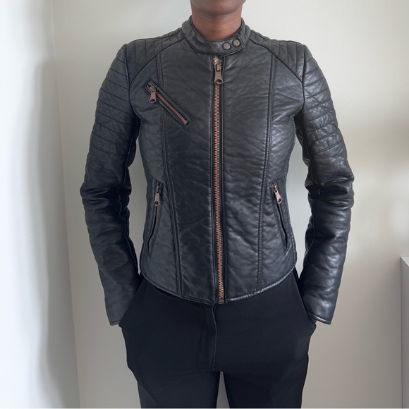 Marc New York Andrew Marc Blakely Faux Leather Moto Jacket in Black - Picture 8 of 15